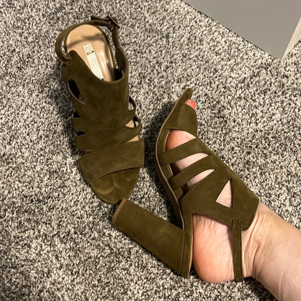Olive green heels